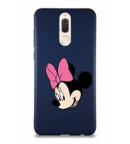 Huawei Mate 10 Lite Soft Premier Kapak Minnie Mouse-B Tasarımlı Silikon Kılıf - Lacivert (Şeffaf)