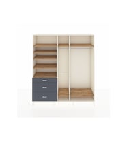 Hyperion Dolap 9 Raflı 3 Çekmeceli 3 Askılı 220x44x243 Aytaşı-Çam/Antrasit
