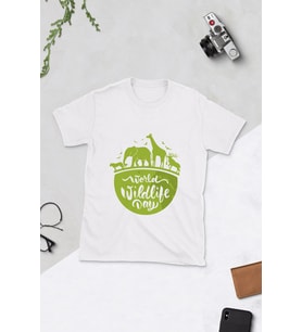 Dünya Hayvanları Koruma Günü Tasarımlı T-shirt
