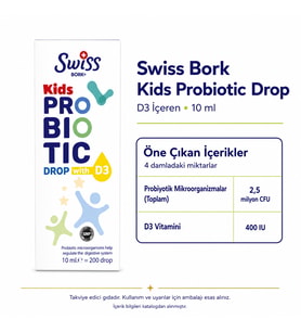 Swiss Bork Probiotic Kids D3 İçeren Damla 10 ml