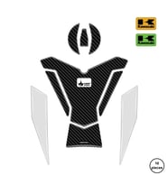 Grippatch, Kawasaki ZX-6R 2025 ile Uyumlu Kaydırmaz 6D Karbon ve Şeffaf 10 Parça Tank Pad Seti GC68