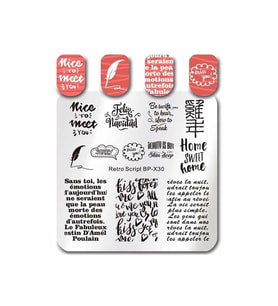 Stamper Desen Plakası Retro Scrıpt X30