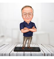 kişiye özel karikatür biblo gözlüklü adam