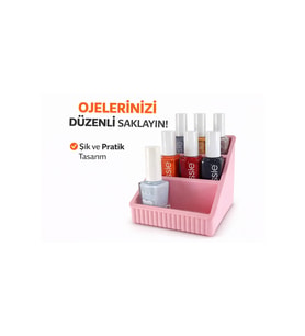 Oje Organizeri Sert Plastik Kozmetik Düzenleyici Çok Bölmeli Makyaj & Oje Standı