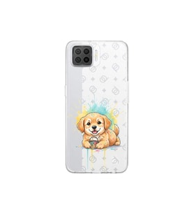 Oppo A73 ile Uyumlu Splash Köpek Tasarımlı Şeffaf Silikon Kılıf