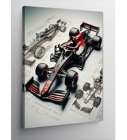 Kanvas Tablo Formula 1 Detaylı Çizimi