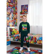 Cg Kids Brawl Stars 2 Iplik Kumaş Erkek Çocuk Zümrüt Yeşil Alt Üst Takım Süper Kalite Eşofman Detay (Haki-Yeşil)