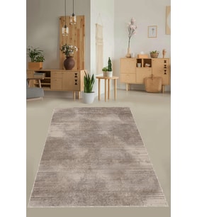 Kahverengi Desensiz Kaymaz Tabanlı Dekoratif Halı AR1432 - 100 x 160 cm