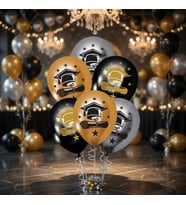 Balon Baskılı Mezuniyet 5li Paket Parti Balonu Kep Töreni Süsleme Dekoru