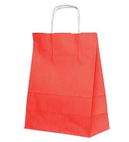 Burgu Saplı Kırmızı Kağıt Çanta 25x12x31 cm - 25 Adet