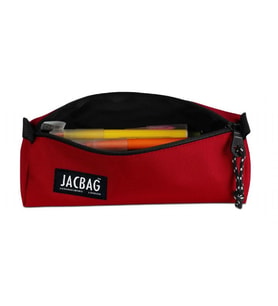 Jacbag Kırmızı Kız Çocuk Tek Bölmeli Üçgen Okul ve Ofis Kalem Kutusu (Çok Renkli)