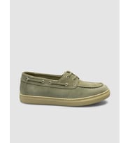 MonaMae %100 Hakiki Deri Yeşil Süet Kadın Loafer