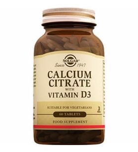 Solgar Calcium Citrate with Vitamin D3 250 mg 60 Tablet