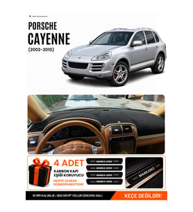PORSCHE CAYENNE (2002-2010) Uyumlu Torpido Örtüsü Torpido Kılıfı - Siyah Bej