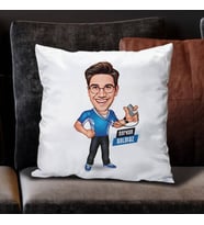 Kişiye Özel Hakemlik Yapan Erkek Karikatürlü Yastık