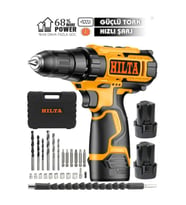 Alman H-Tech 58 v 10 Ah Çift Akülü Korumalı Motor Bakır Sargı Çift Akülü Şarjlı Matkap Tam Prof