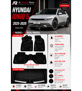 HYUNDAI IONIQ 5 2025-2026 Araca Özel 3D Paspas + 3D Bagaj Havuzu