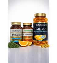 ShiffaHome Spirulina 60 kapsül, Omega3 200 Softjel, C Vitamini Kapsül 60 Kapsül