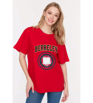 Tasarım Berkeley Baskılı Tasarım Tshirt (STD)