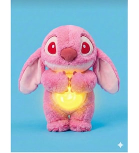 30Cm Nefes Alan Uyku Arkadaşı Stitch Sesli Işıklı Kulakları Hareketli Yumuşacık Peluş Sevgili Hediye (Pembe)