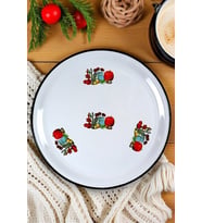 Emaye Sini Sofra, Yemek Sunum Tepsi, Yer Sofrası Çinko 55 cm (Beyaz)
