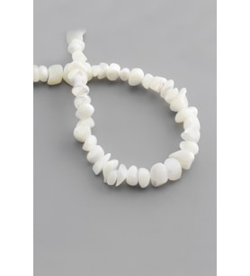 Sedef Doğal Taş Parlak Beyaz Amorf Kesim 8x5mm Dizi [AA]