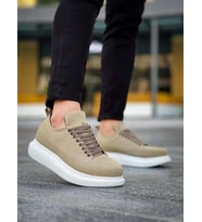 Lexa Bağcıklı Süet Erkek Günlük Sneaker Ayakkabı SBT Krem