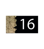 Dekoratif Aynalı Modern Kapı Numarası - Gold 16