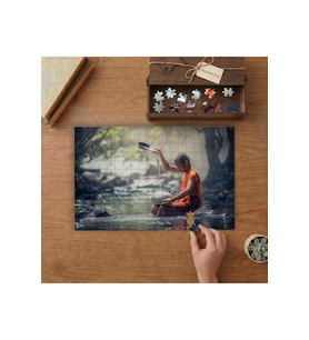 Buddhist Çocuk Tasarımı 240 parça Ahşap Puzzle Ahşap Kutuda MP04042