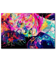 Cakapuzzle Kadın Yüzü ve Renk Patlaması Puzzle Yapboz MDF (Ahşap) (120 Parça)