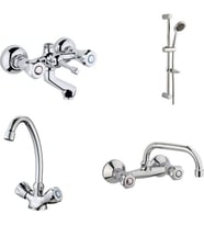 ARÇE Klasik Çevirmeli Banyo  Kuğu Evye  Lavabo Bataryası  Sürgülü Duş Takımı