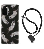 Samsung A02S A03S A10 A12 A13 A21S A22 Kılıf Boyun Askılı Silikon Sevimli Kedicikler 1785
