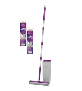 Aqua Mop Temizlik Seti + 2 Adet Yedek Mop Avantaj Paketi