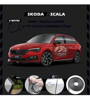 Skoda Scala Oto Araç Kapı Koruma Fitili 5metre Parlak Siyah Renk