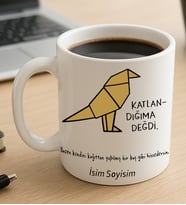 Komik - Esprili Kupa Bardak Katlandıpıma Değdi Yazılı Komik Kupa Bardak