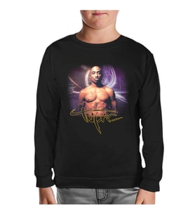 Tupac Shakur Siyah Çocuk Sweatshirt