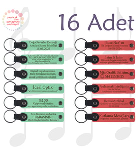 Yeşil & Nar Çiçeği, Kurumsal Toplantı Katılımcılarına 16’lı Set, Yazılı Anlamlı Hediyelik Anahtarlık