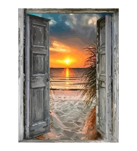 Açık Kapı Çerçeveli 50x65 Sayılarla Boyama Hobi Seti