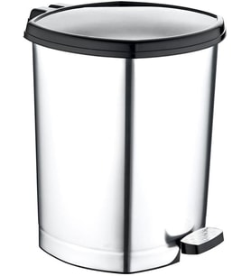 Pedallı Gri-Metal Görünümlü Çöp Kovası 20 Litre BüyükBoy Çıkabilen iç Kova Ø33 h:40 Geniş Hazne