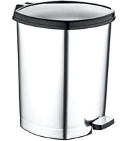 Pedallı Gri-Metal Görünümlü Çöp Kovası 20 Litre BüyükBoy Çıkabilen iç Kova Ø33 h:40 Geniş Hazne