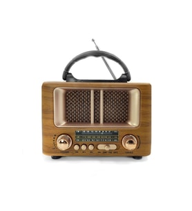 Küçük Mini Boy Retro Ahşap Tasarım Bluetooth Hoparlörlü Radyo – FM/AM Destekli, Şarjlı ve Taşınabilir Radyo NS-8108 (5343)