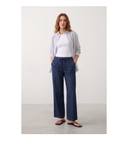 Kadın Beli Lastikli Wideleg İnce Rahat Jean Pantolon