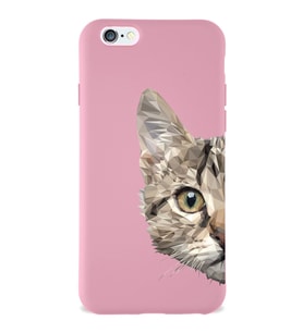 Apple iPhone 6 S Uyumlu Lansman Kılıf Catface Tasarımlı Altı Kapalı İçi Kadife Kaplı Silikon Kapak (Şeffaf)