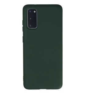 Galaxy S20 Kılıf Nano içi Kadife Silikon - Koyu Yeşil