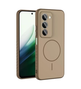 Coverzone Xiaomi Redmi 15 ?le Uyumlu Kamera Lens Korumal? K?l?f Magsafe Uyumlu Kablosuz ?arj �zellikli Tea Silikon Telefon K?l?f? Gold