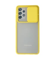 Galaxy A52 Kılıf Palm Buzlu Kamera Sürgülü Silikon - Sarı