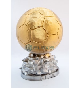 FLEXIS WE MAKE IT POSSIBLE FOR YOU İSMİNİZE ÖZEL FIFA BALLON D'OR MAKETİ 15 CM HEDİYELİK GOLD KAPLAMA  FUTBOL