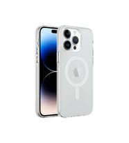 Apple iPhone 14 Pro Max Uyumlu Kılıf Zore M-safe Şarj Özellikli Buzlu Transparan C-Pro Sert Kapak