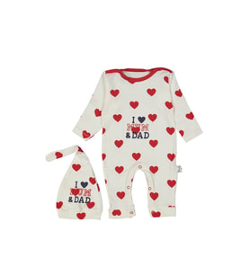 DİAMONDSTAR ERKEK 3/12 AY KALPLİ MUM DAD TULUM (Beyaz)