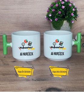 Muhasebeci Kupa Bardak T Yeşil Kulplu Muhasebeciye Hediye